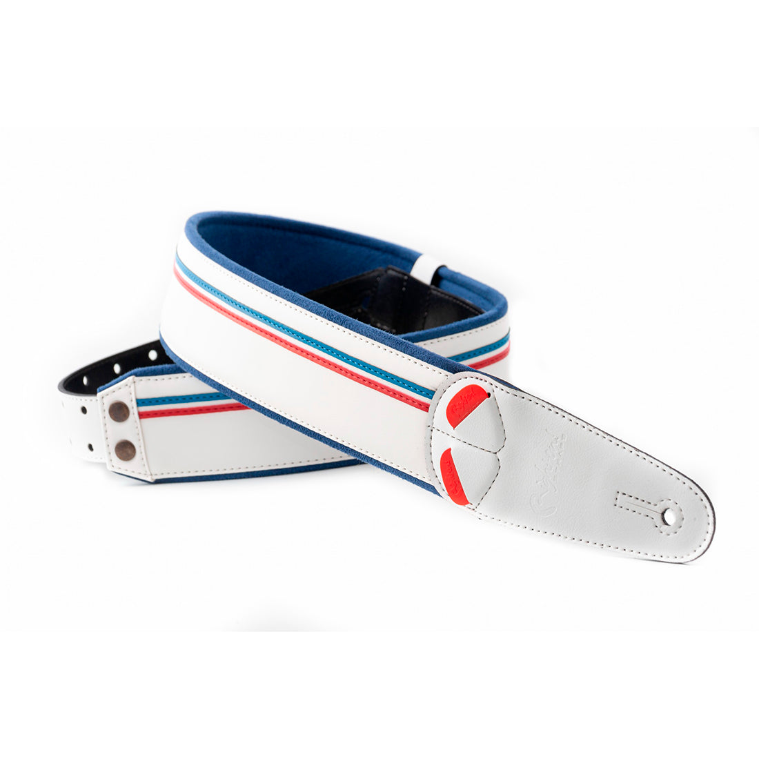 Right On Straps MOJO Race White Guitar Strap