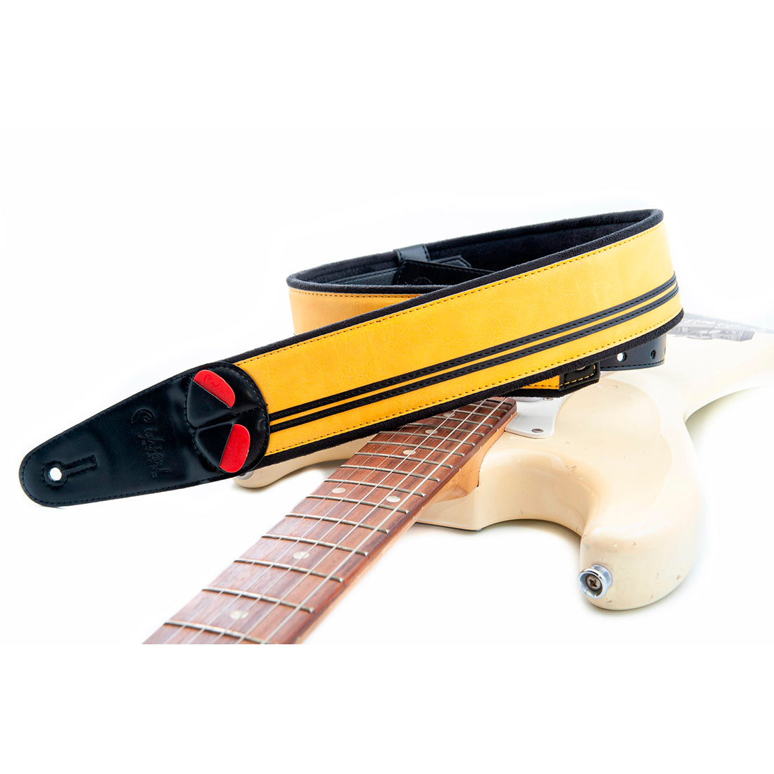 Right On Straps MOJO Race Yellow Guitar Strap