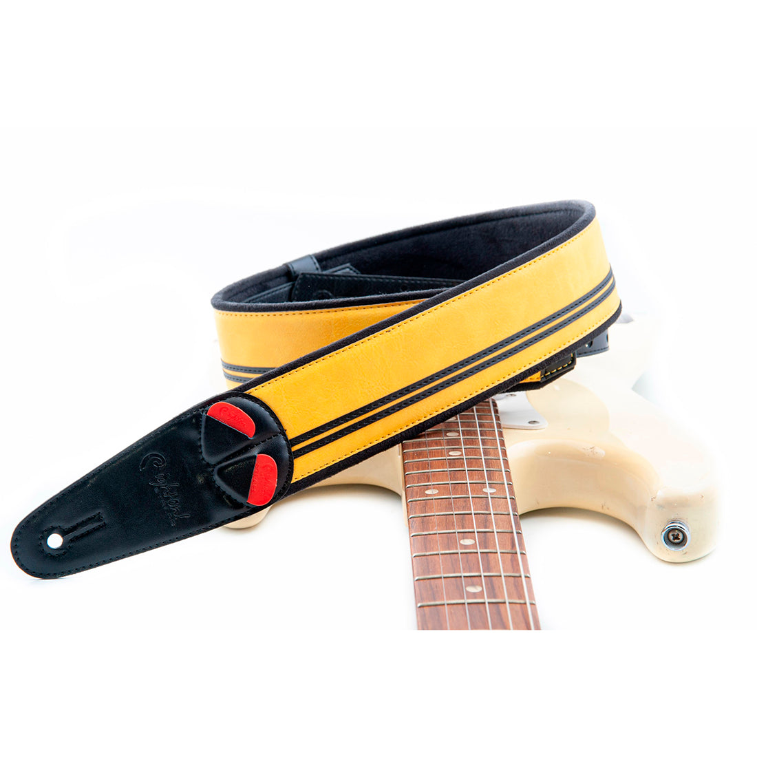 Right On Straps MOJO Race Yellow Guitar Strap