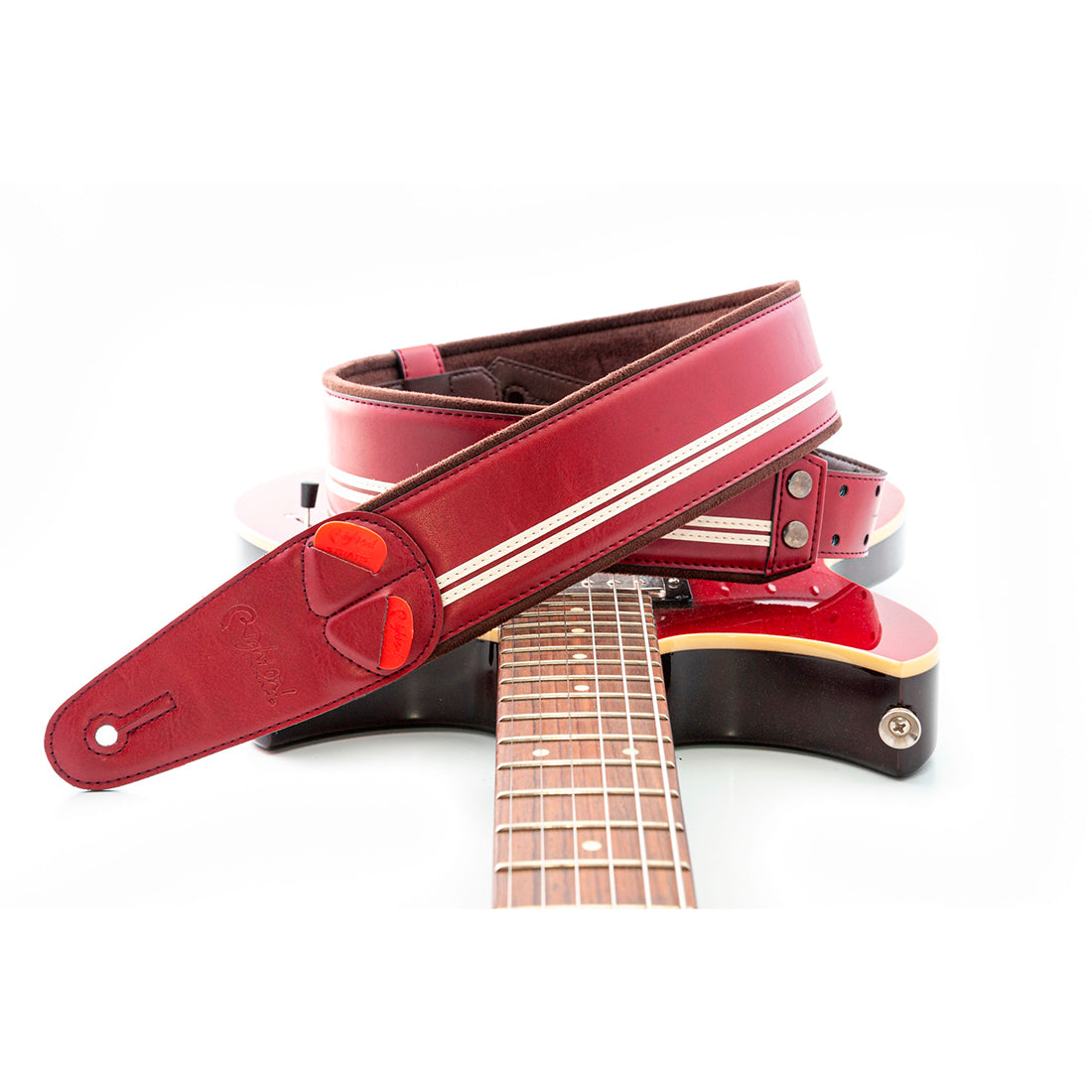 Right On Straps MOJO Race Red Guitar Strap