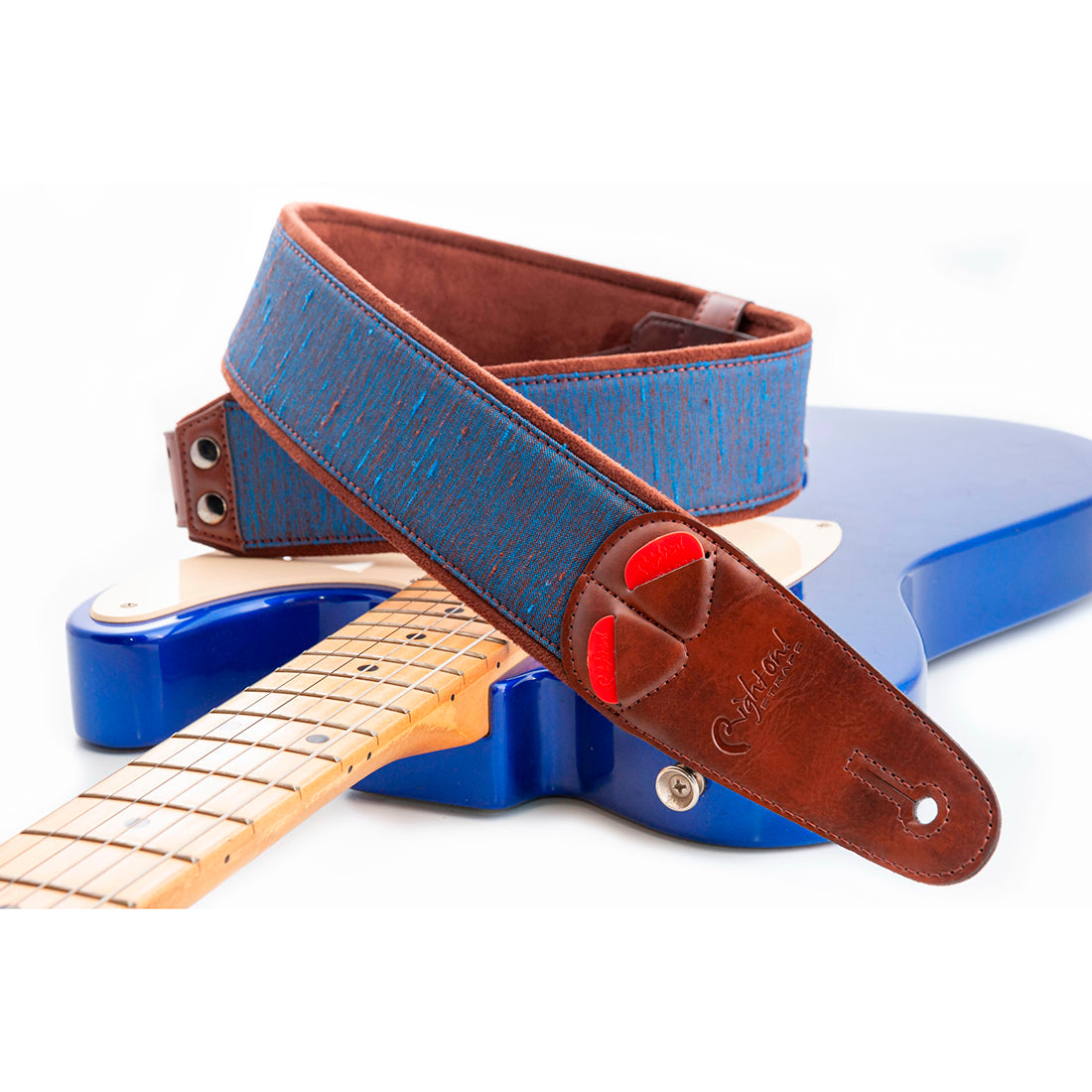 Right On Straps MOJO Boxeo Blue Guitar Strap