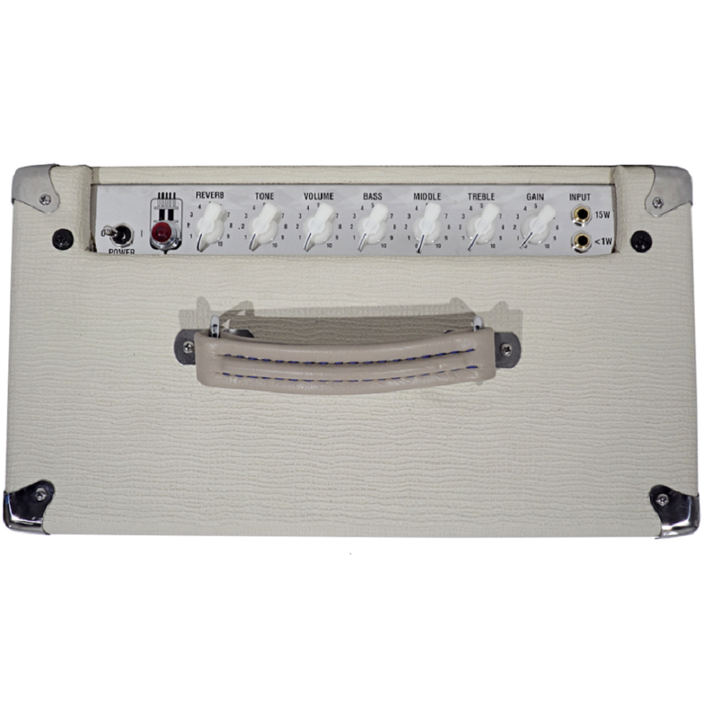 RMS 15W Tube Amp 1x12" White Leather Finish