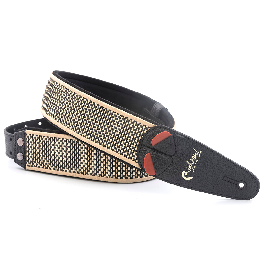 Right On Straps MOJO Salt&Pepper Black Guitar Strap