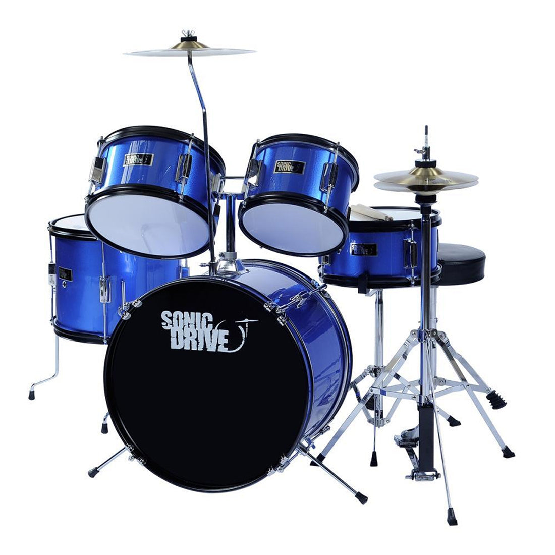 Sonic Drive Metallic Blue 5-Piece Junior Drum Kit