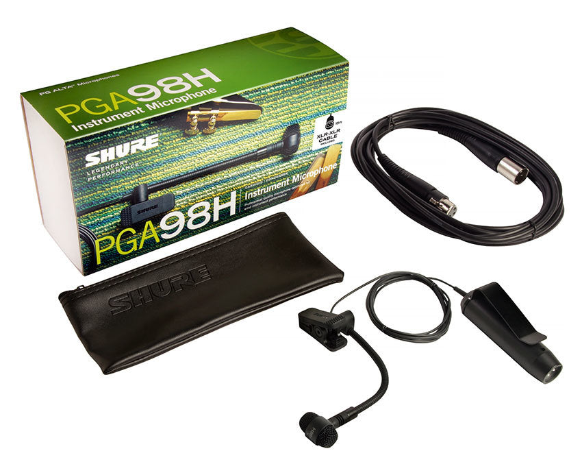 Shure PGA98H Cardioid Condenser Gooseneck Instrument Microphone with XLR-XLR Cable