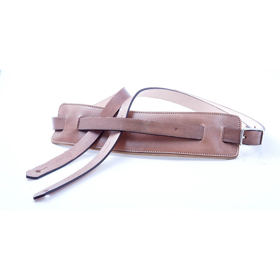 Right On Straps LEATHERCRAFT Slim Beige Guitar Strap