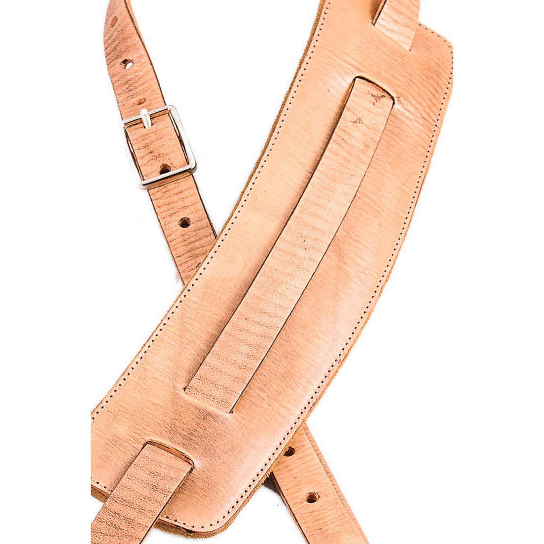 Right On Straps LEATHERCRAFT Slim Beige Guitar Strap