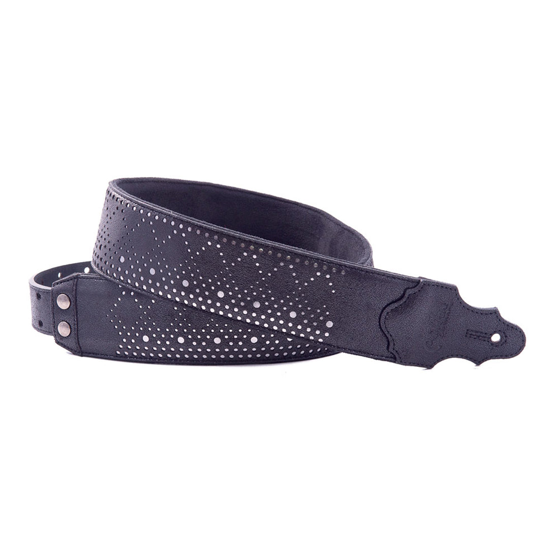 Right On Straps SPARKS Round Black Guitar Strap