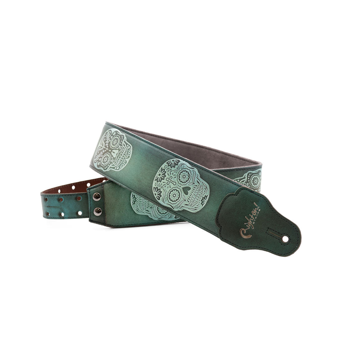 Right On Straps LEATHERCRAFT Sugar Green Guitar Strap