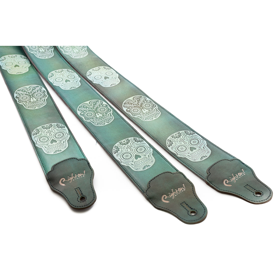 Right On Straps LEATHERCRAFT Sugar Green Guitar Strap