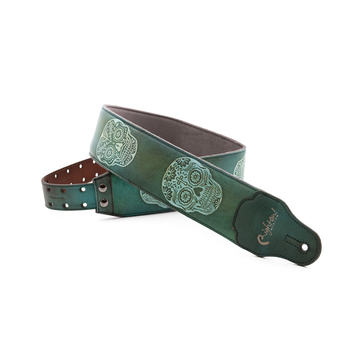 Right On Straps LEATHERCRAFT Sugar Green Guitar Strap