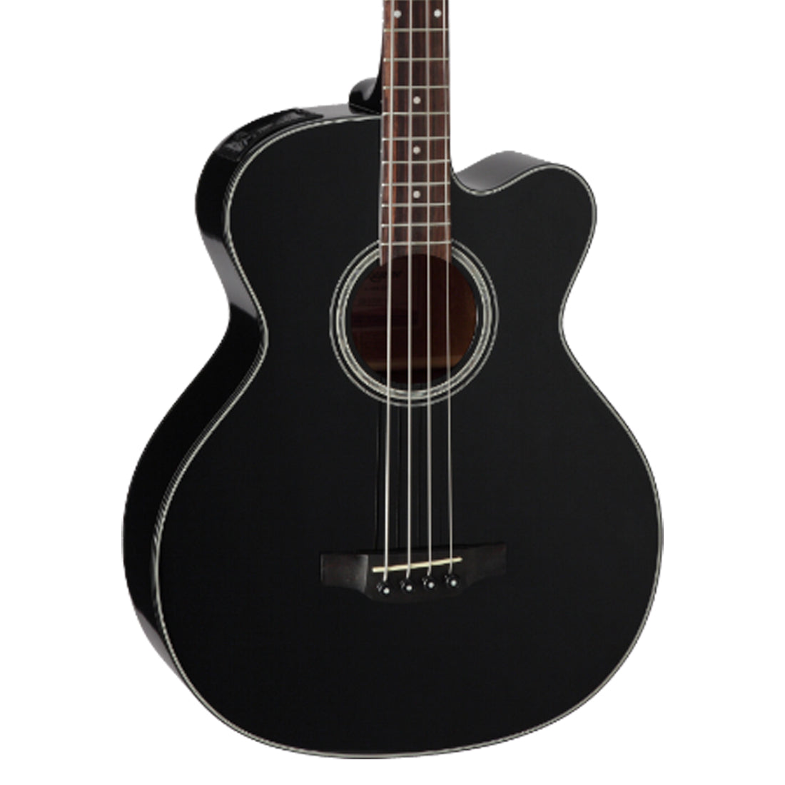 Takamine GB30 Series Acoustic Electric Bass Guitar with Cutaway in Black Gloss Finish