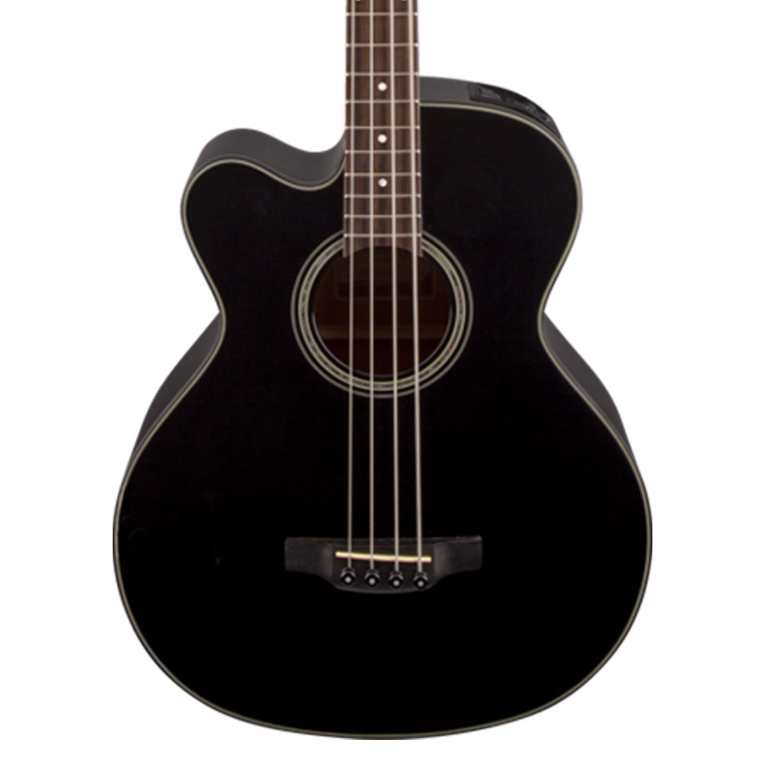 Takamine GB30 Series Left Handed Acoustic Electric Bass Guitar with Cutaway in Black Gloss Finish