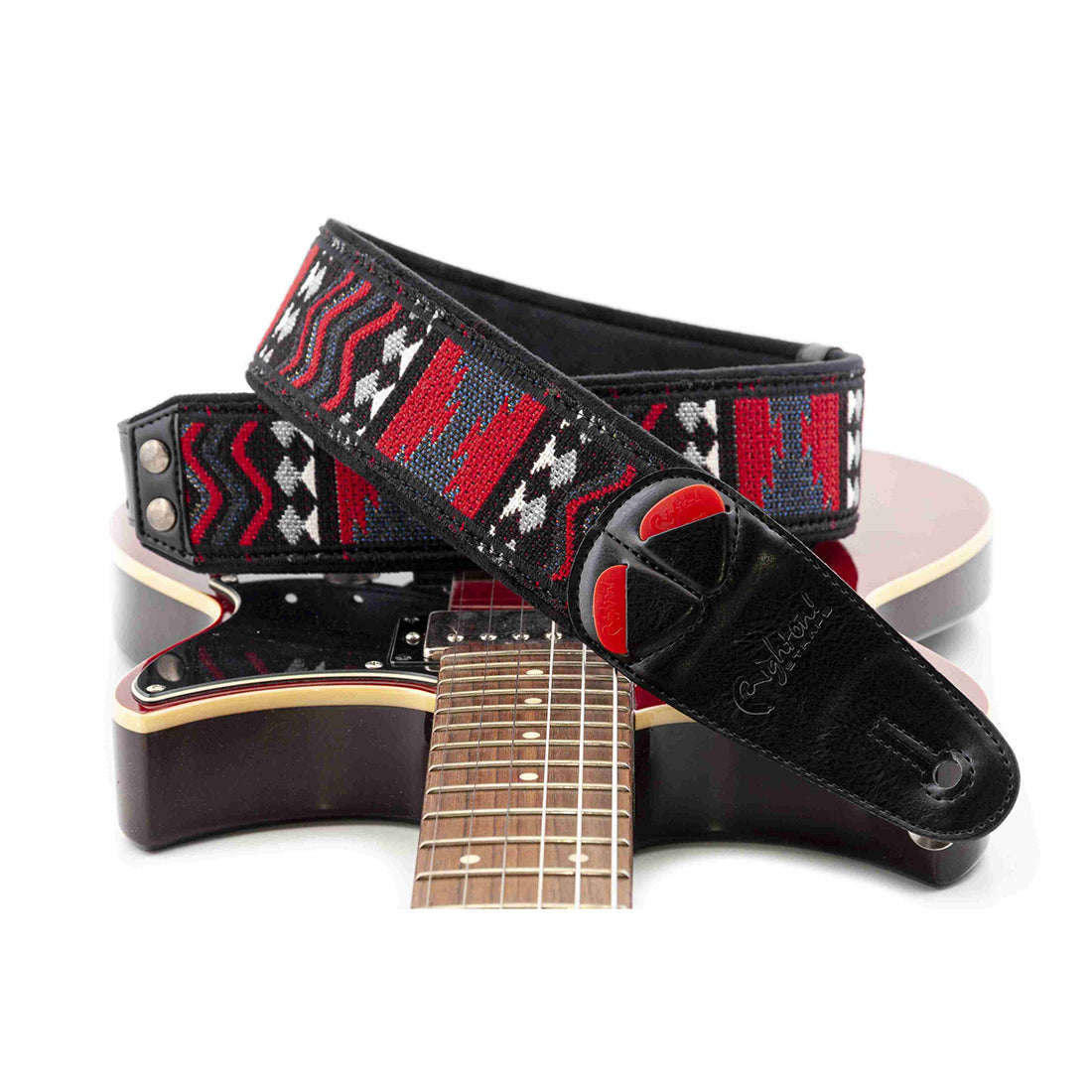 Right On Straps MOJO Azteca Black Guitar Strap