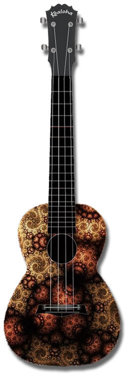 Kealoha Eyeball Carpet Design Concert Ukulele with Black ABS Resin Body