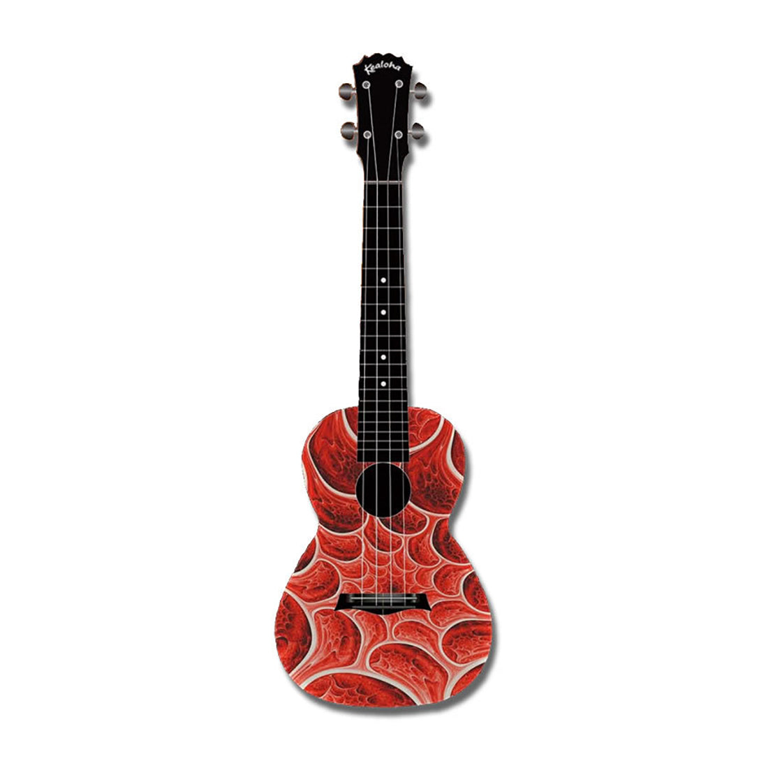 Kealoha Under My Skin Design Concert Ukulele with Black ABS Resin Body