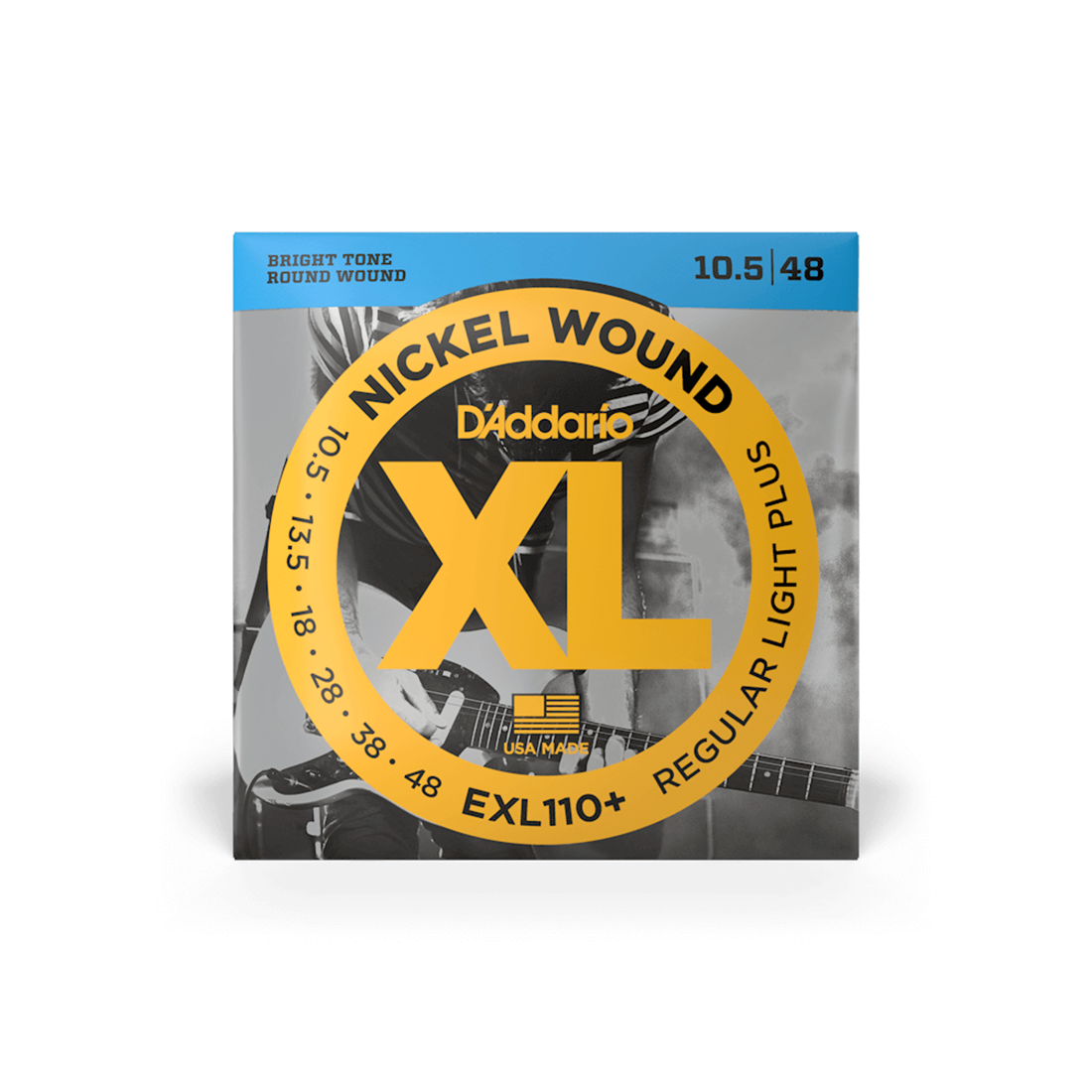 DAddario EXL110+ Nickel Wound Electric Guitar Strings Regular Light Plus 10.5-48