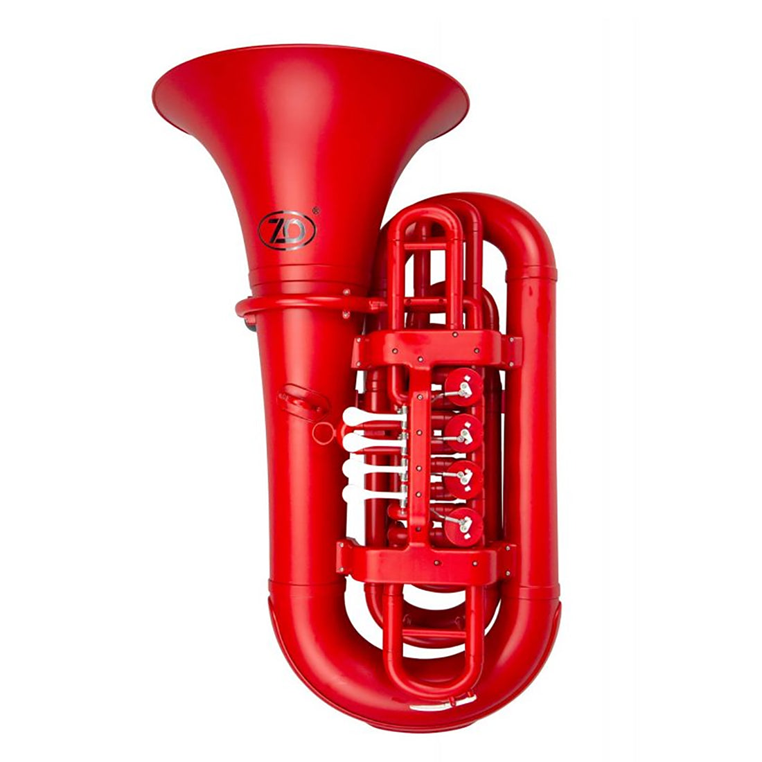 Zo ZOTUBR Plastic Bb Tuba in Racing Red Matt Finish includes Mouthpiece and Bag