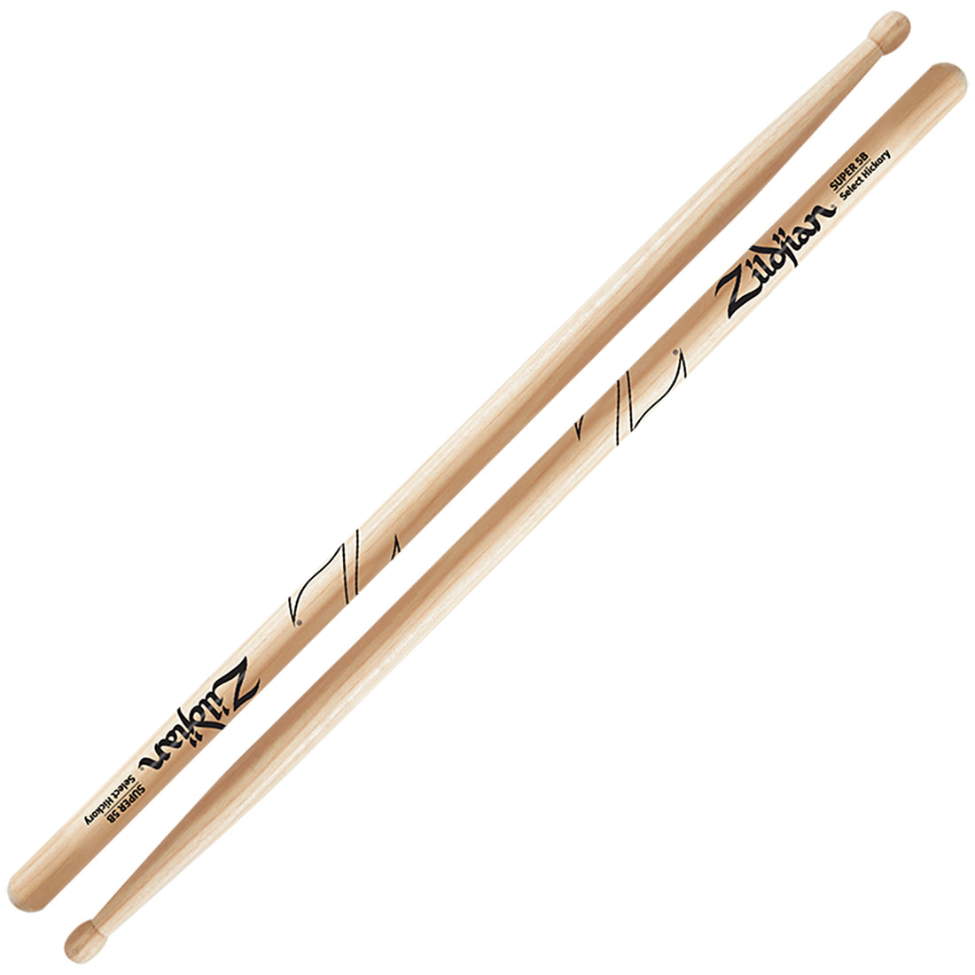 Zildjian   Hickory Drumsticks  Super 5B Wood Tip